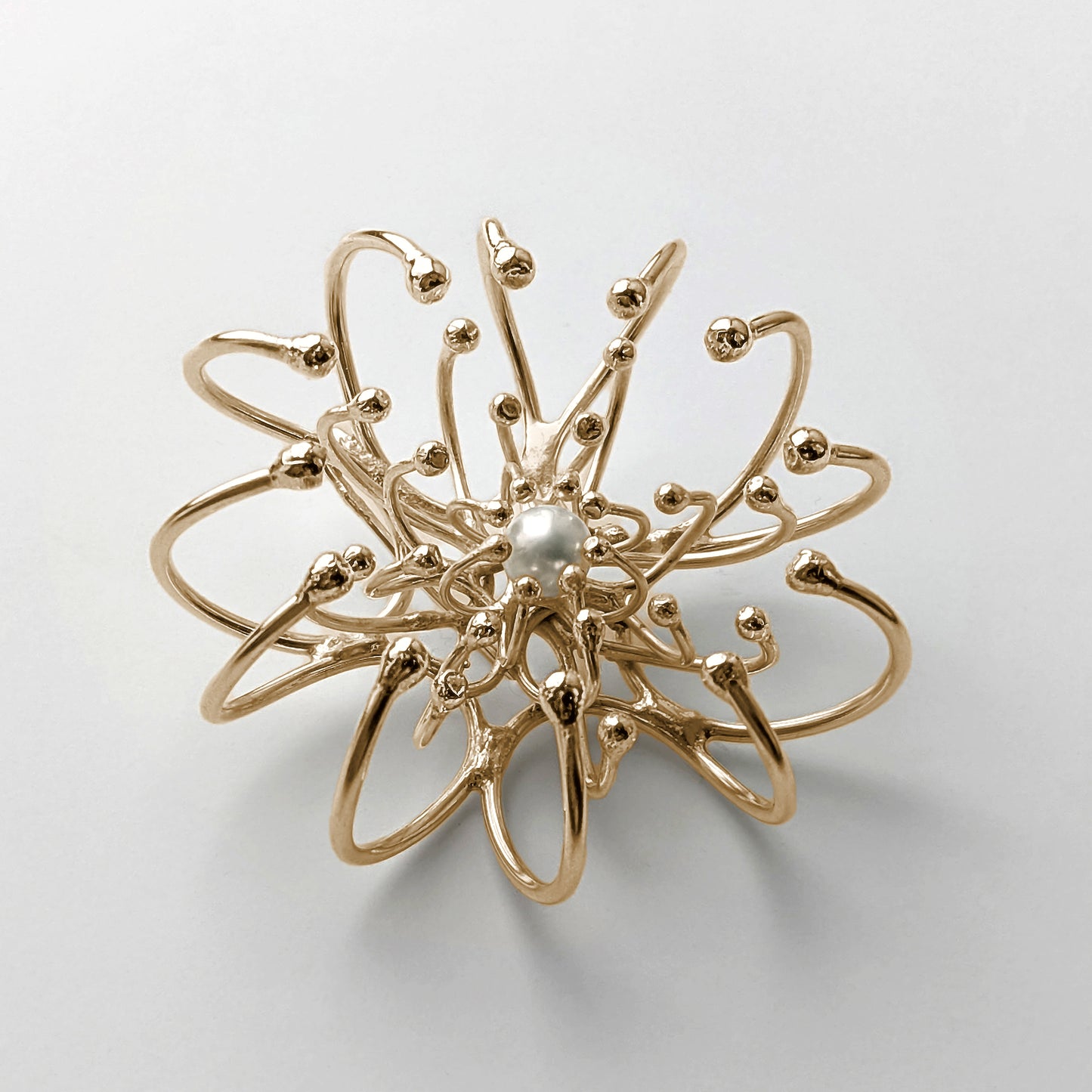 Gold Pearl Cellure Cell Brooch