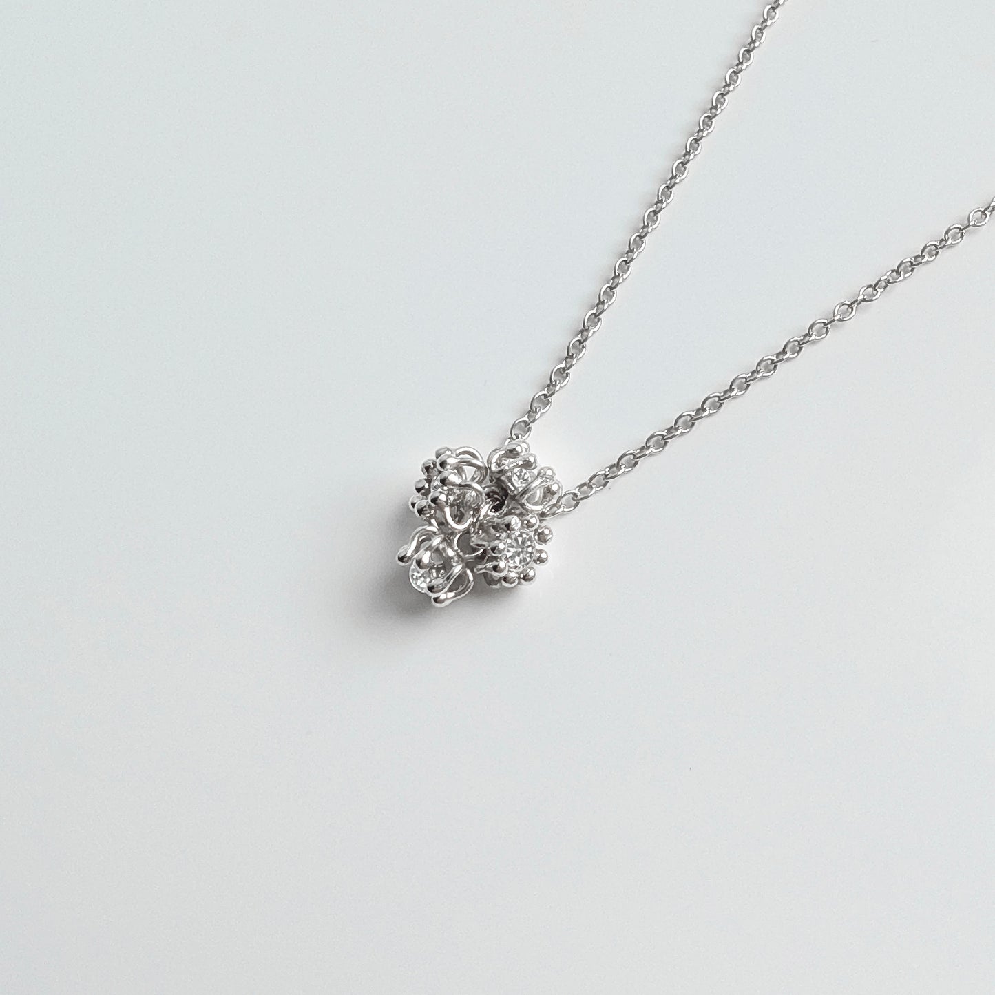 Siaw Jewellery Silver Lab-Grown Diamond Cluster Cell Necklace