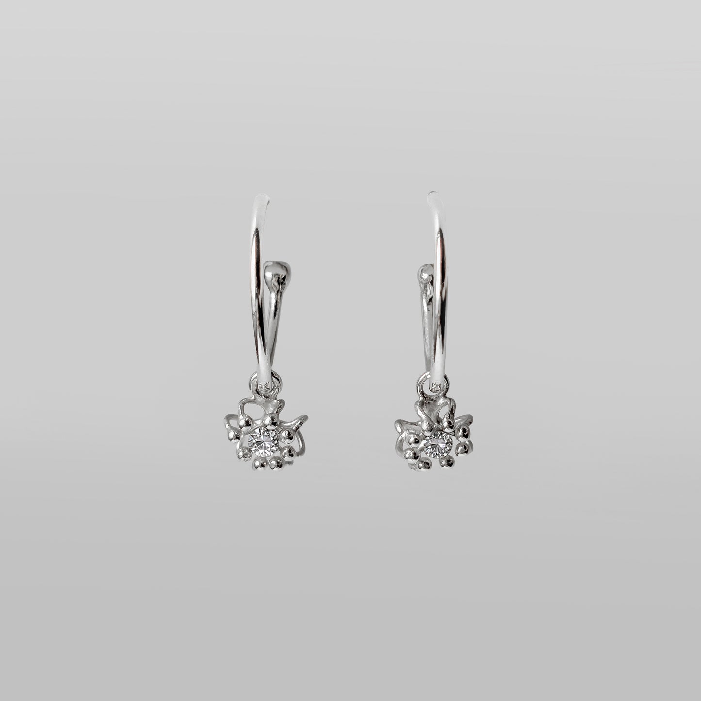 Siaw Jewellery Silver Lab-Grown Diamond Hoop Cell Earrings