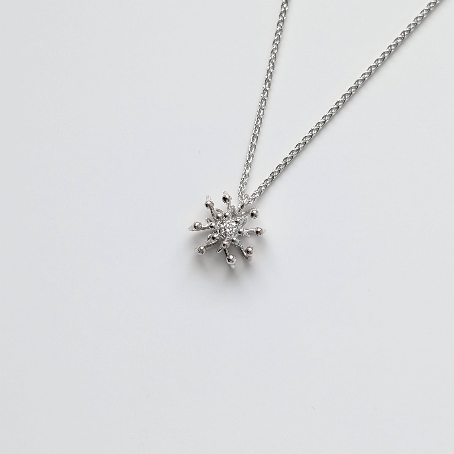 Siaw Jewellery Silver Lab-Grown Diamond Layered Cell Necklace