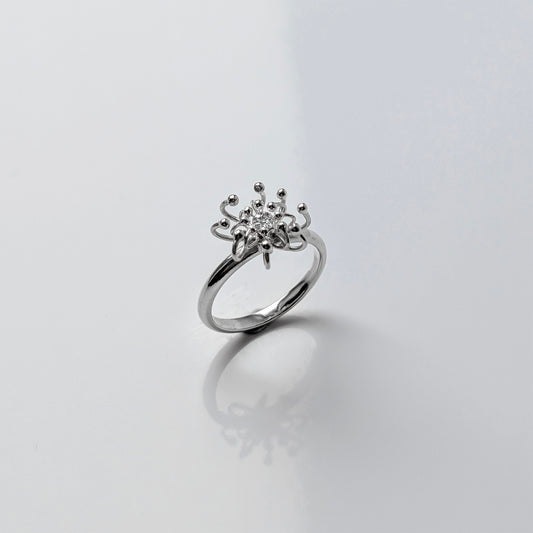 Siaw Jewellery Silver Lab-Grown Diamond Layered Cell Ring