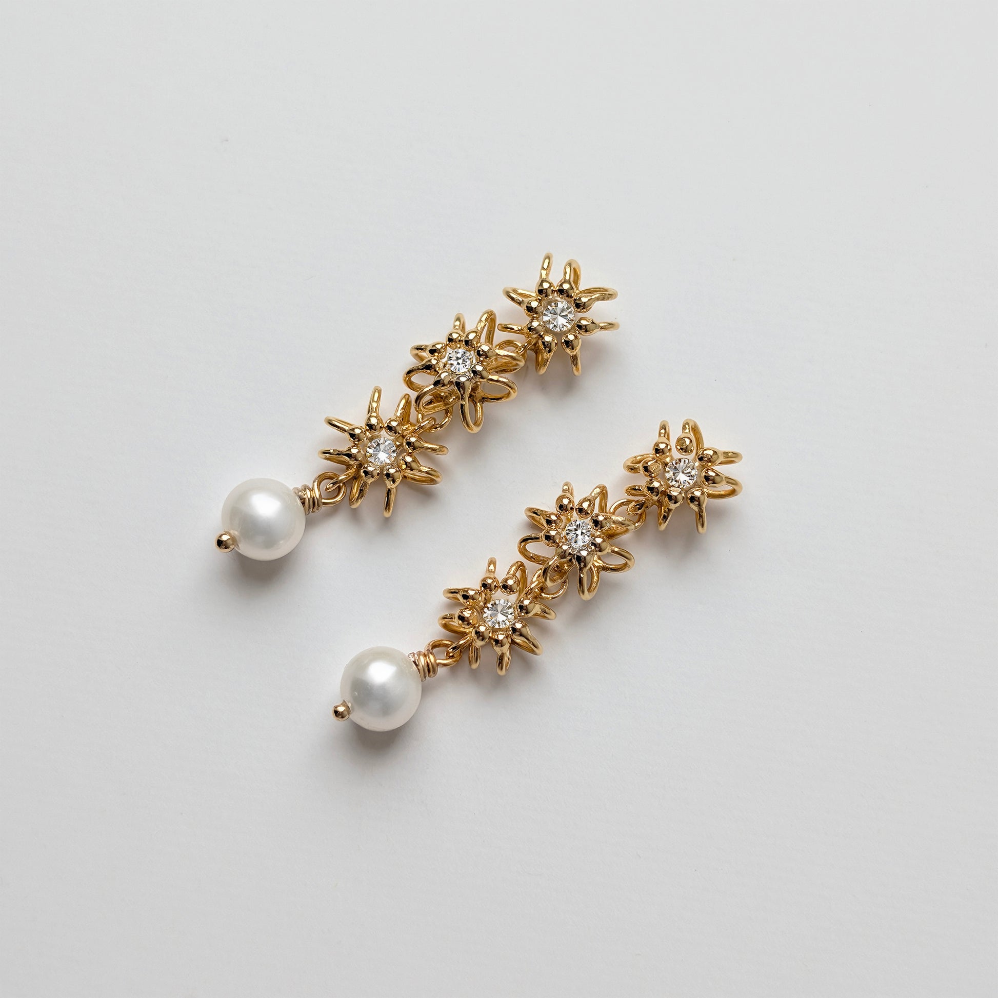 Siaw Jewellery Gold Lab-Grown Diamond Cascade Cell Earrings