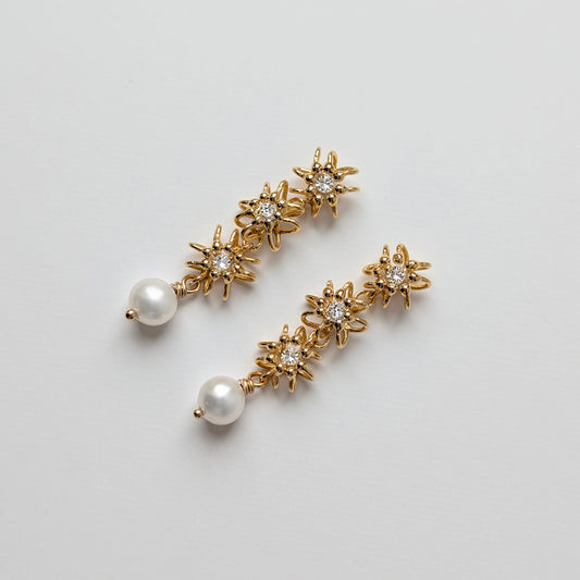 Siaw Jewellery Gold Lab-Grown Diamond Cascade Cell Earrings