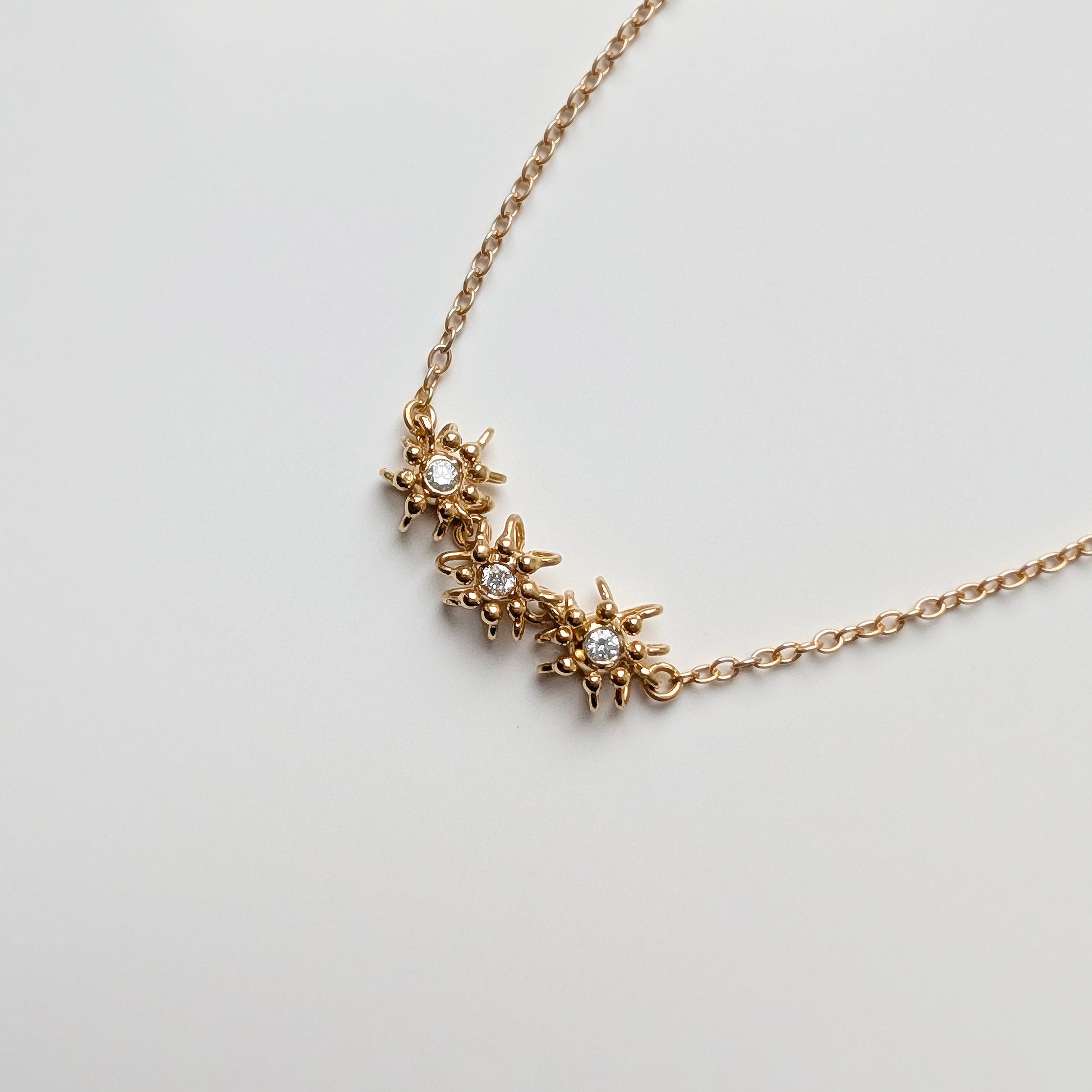 Siaw Jewellery Gold Lab-Grown Diamond Cascade Cell Necklace