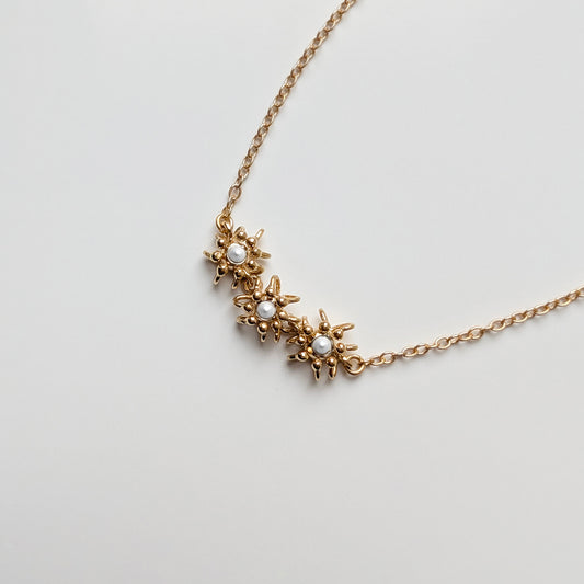 Siaw Jewellery Gold Freshwater Pearl Cascade Cell Necklace