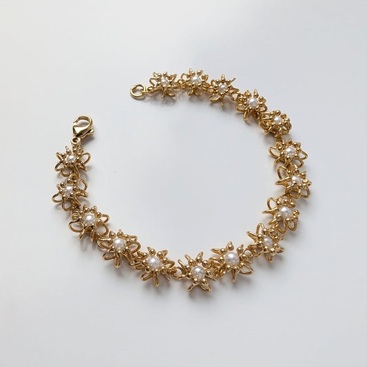 Siaw Jewellery Gold Freshwater Pearl Cellure Cell Bracelet