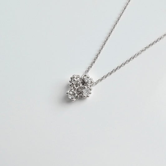 Siaw Jewellery Silver Lab-Grown Diamond Cluster Cell Necklace