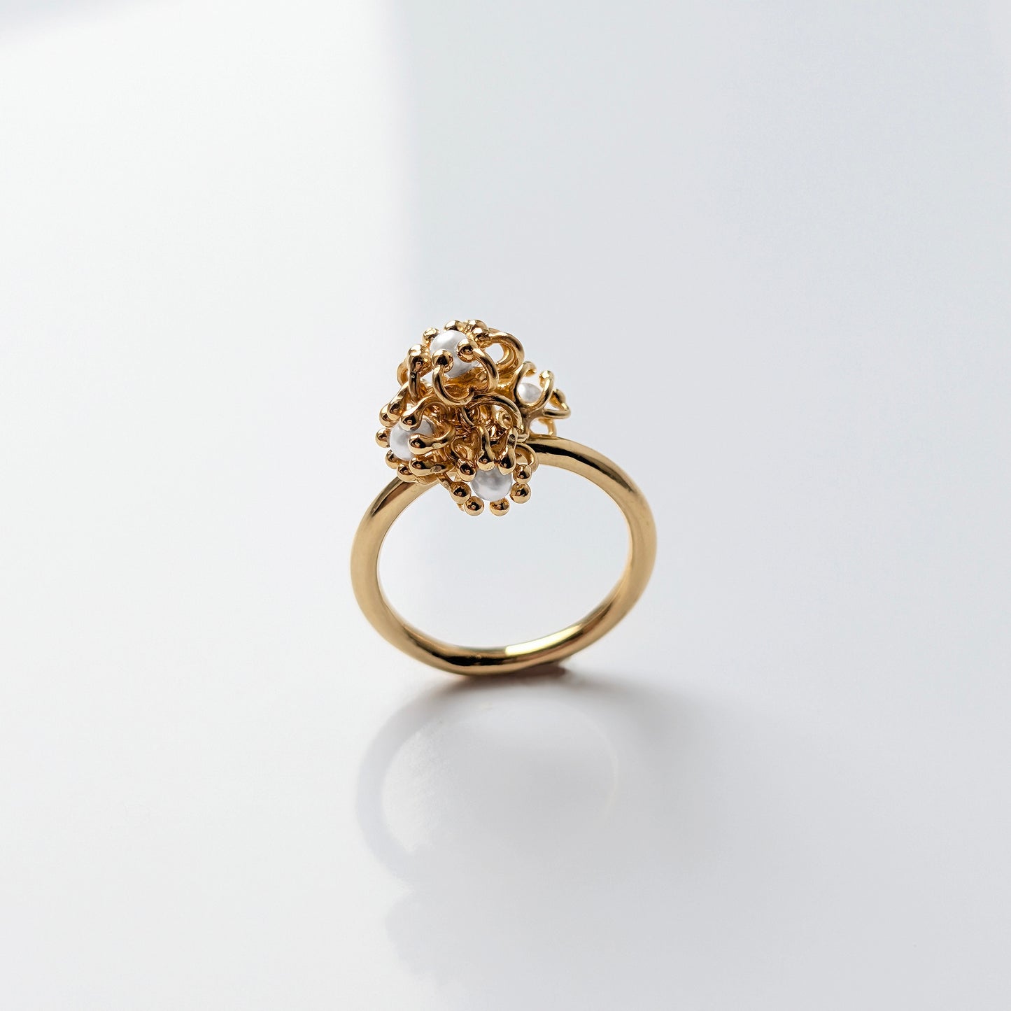 Siaw Jewellery Gold Freshwater Pearl Cluster Cell Ring