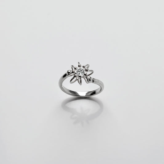 Siaw Jewellery Silver Lab-Grown Diamond Cross Cell Ring