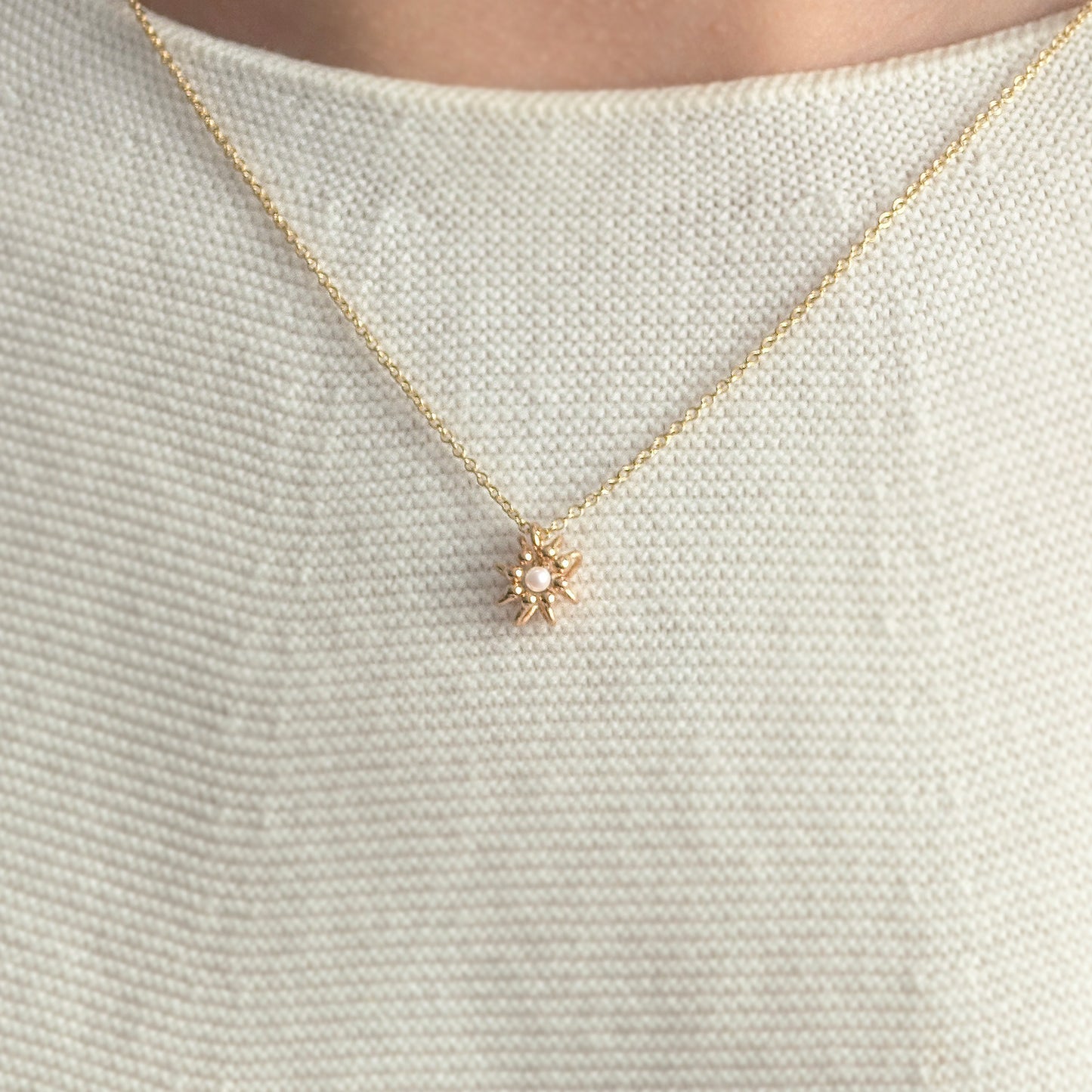 Gold Pearl Fine Cell Necklace