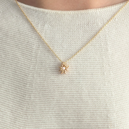 Gold Pearl Fine Cell Necklace