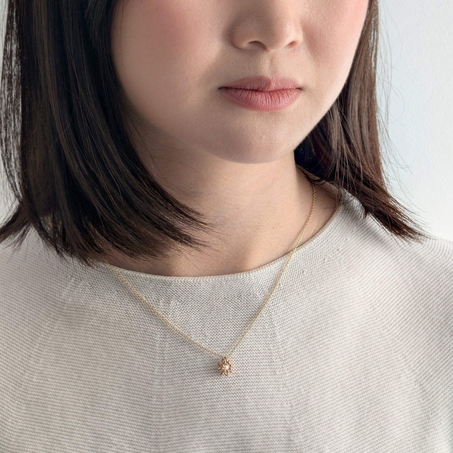 Gold Pearl Fine Cell Necklace