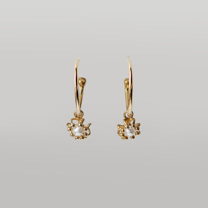 Siaw Jewellery Gold Freshwater Pearl Hoop Cell Earrings