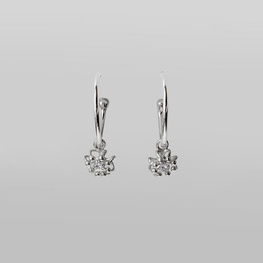 Siaw Jewellery Silver Lab-Grown Diamond Hoop Cell Earrings