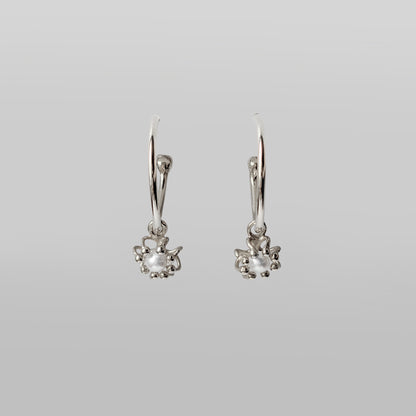 Siaw Jewellery Silver Freshwater Pearl Hoop Cell Earrings
