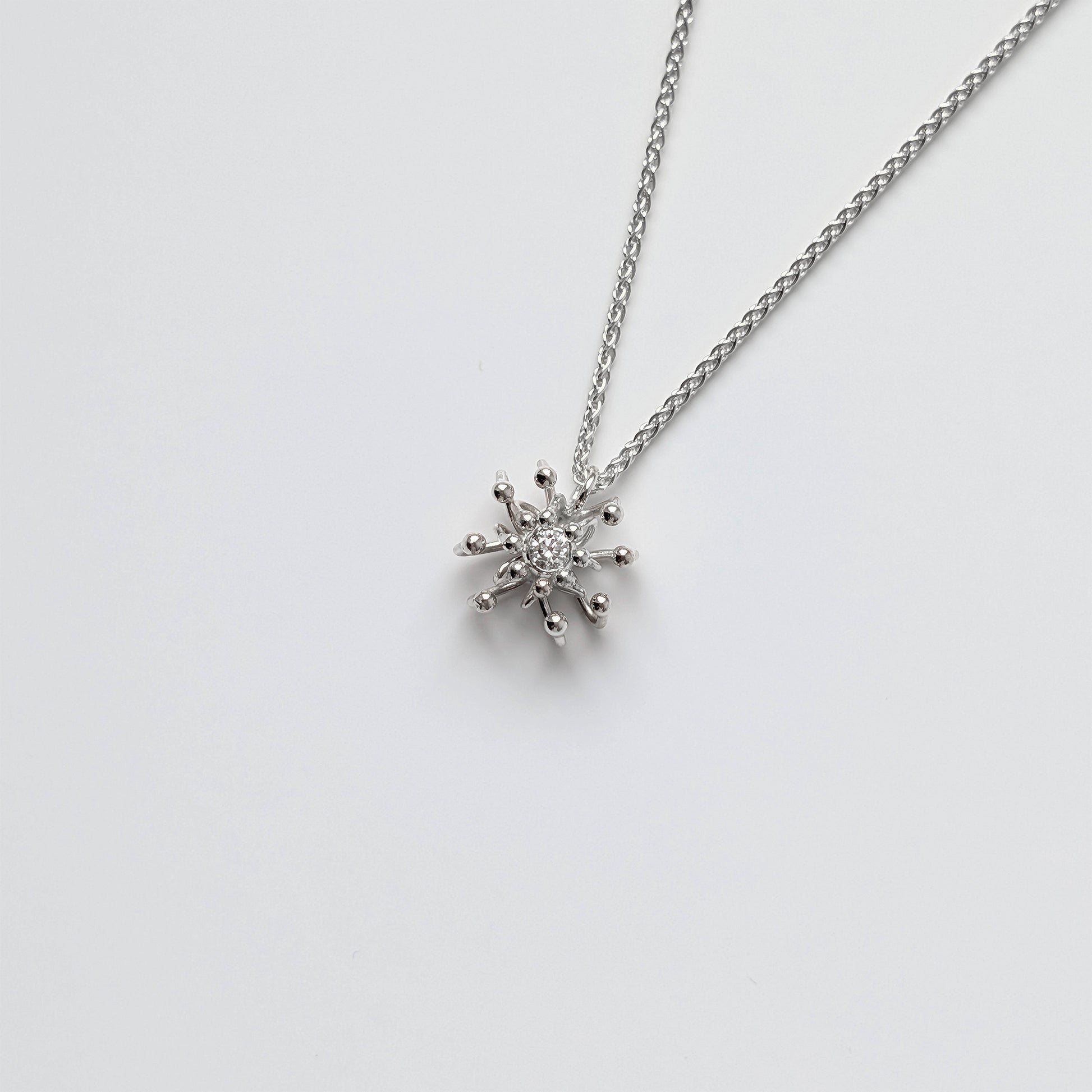 Siaw Jewellery Silver Lab-Grown Diamond Layered Cell Necklace