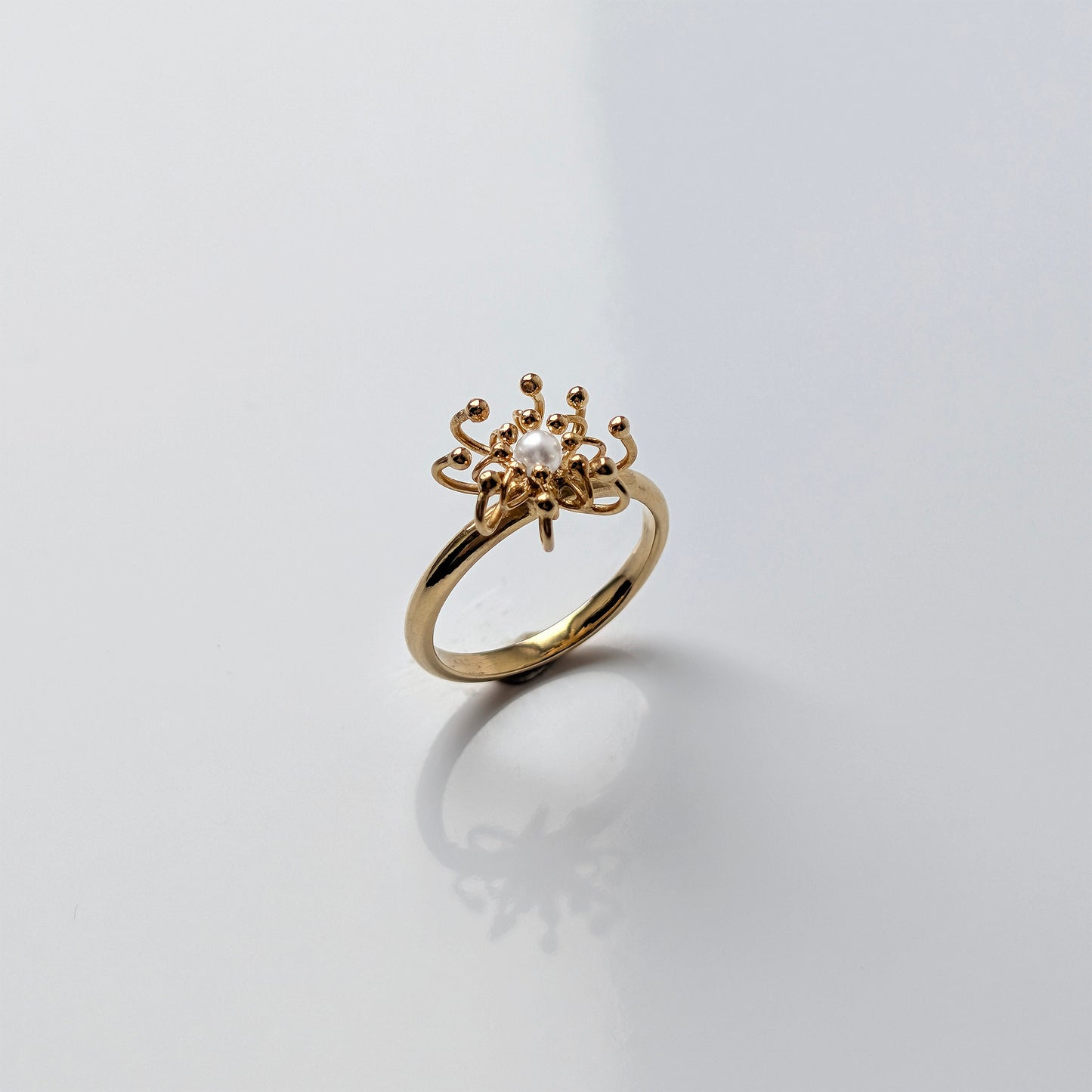 Siaw Jewellery Gold Freshwater Pearl Layered Cell Ring