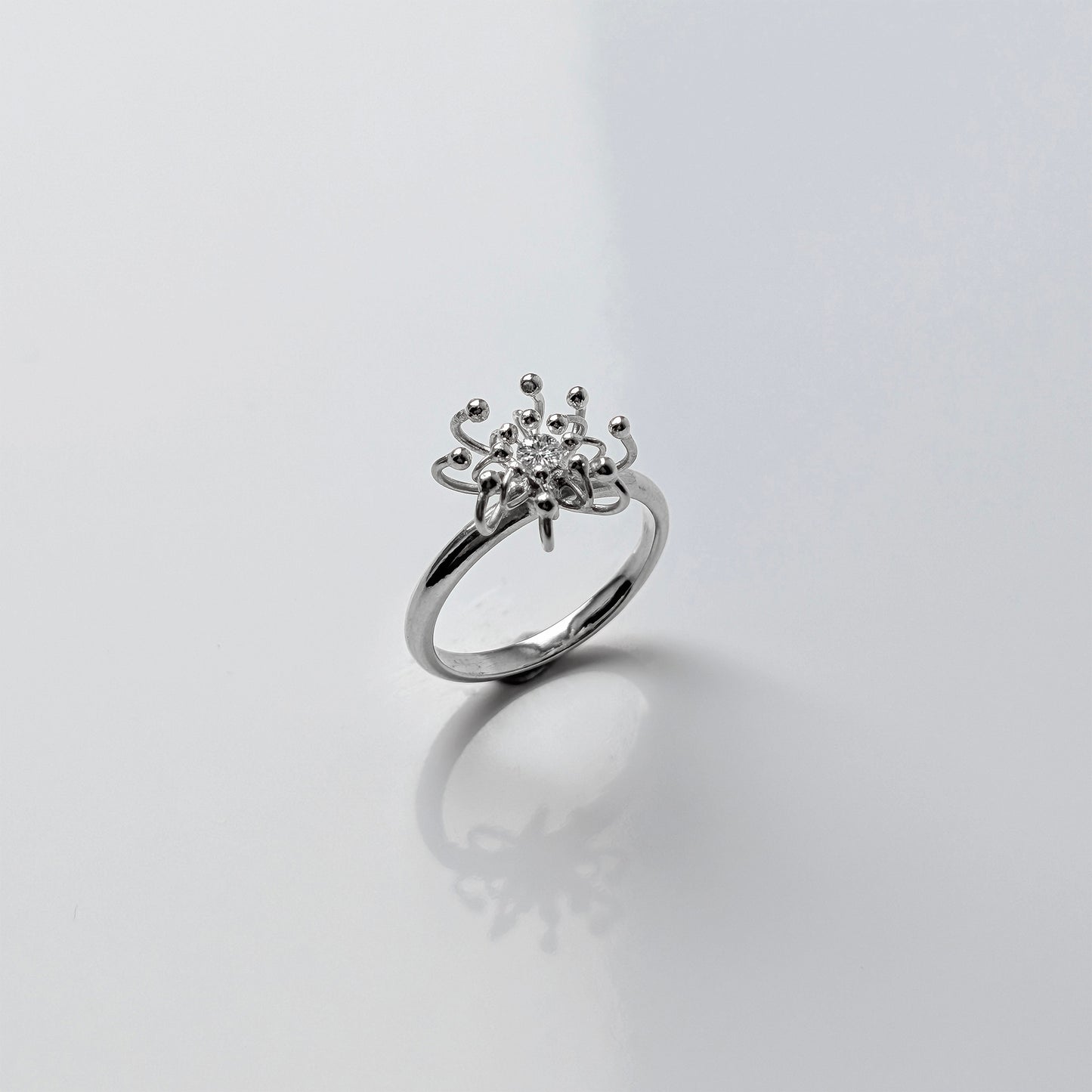 Siaw Jewellery Silver Lab-Grown Diamond Layered Cell Ring