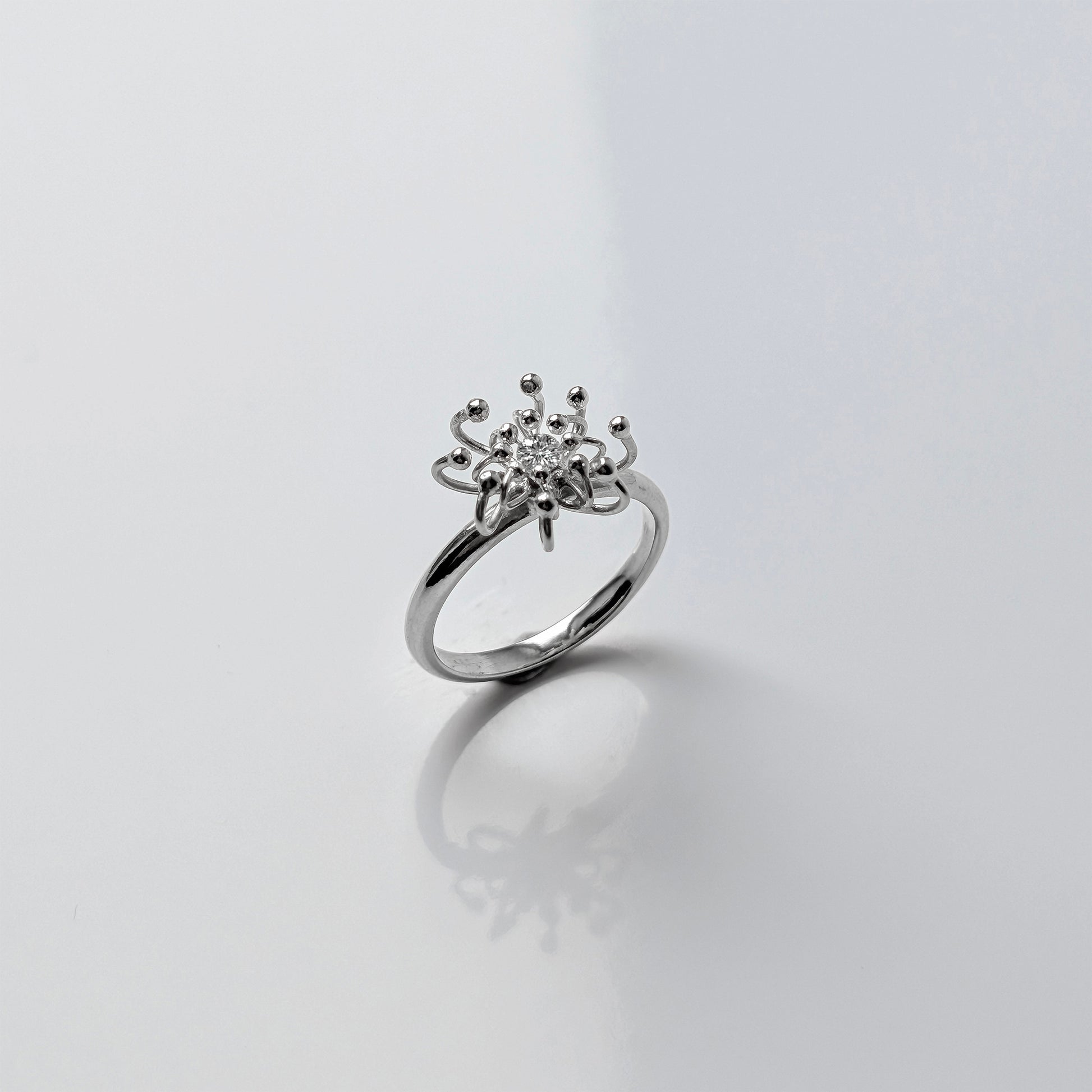 Siaw Jewellery Silver Lab-Grown Diamond Layered Cell Ring