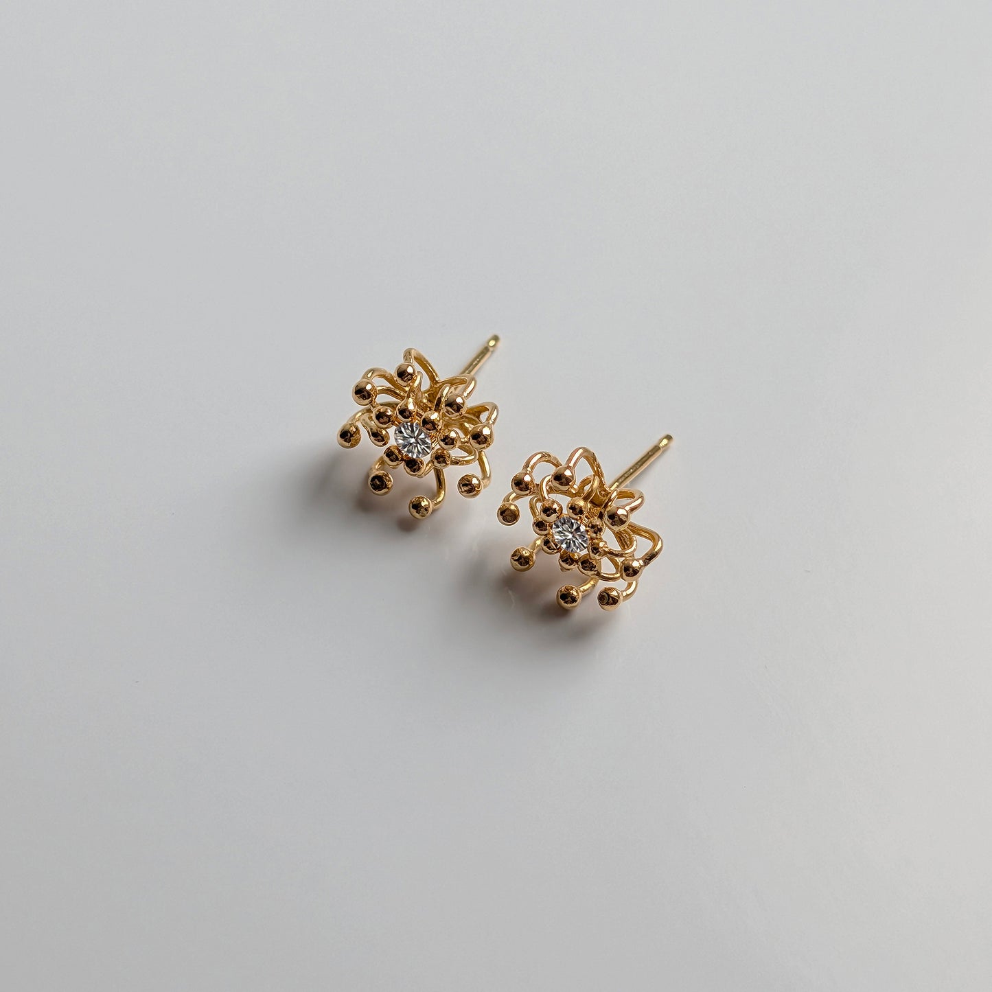 Siaw Jewellery Gold Lab-Grown Diamond Layered Cell Stud Earrings