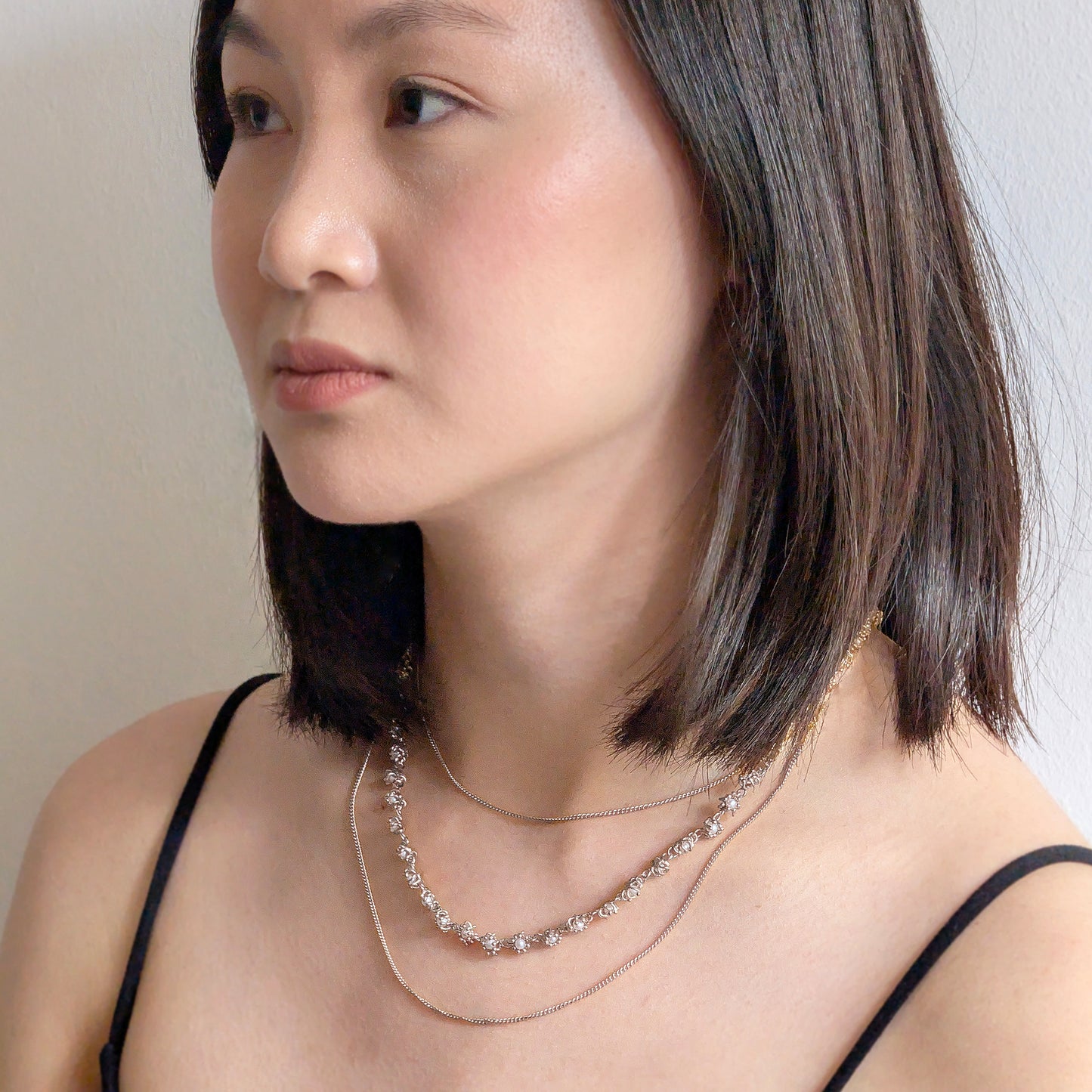 Silver Pearl Cellure Cell Necklace