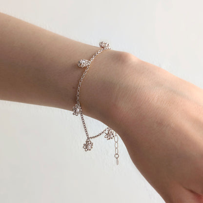 Silver Pearl Charm Cell Bracelet