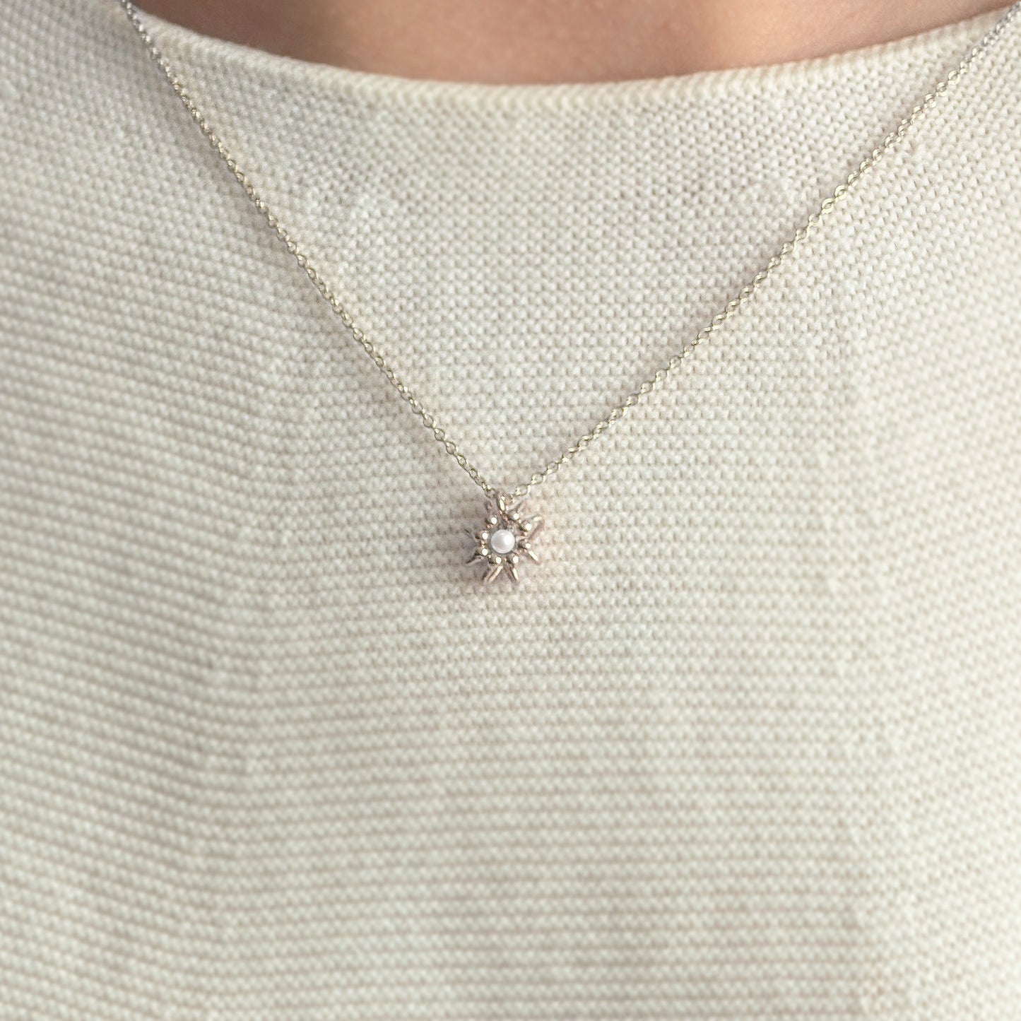 Silver Pearl Fine Cell Necklace