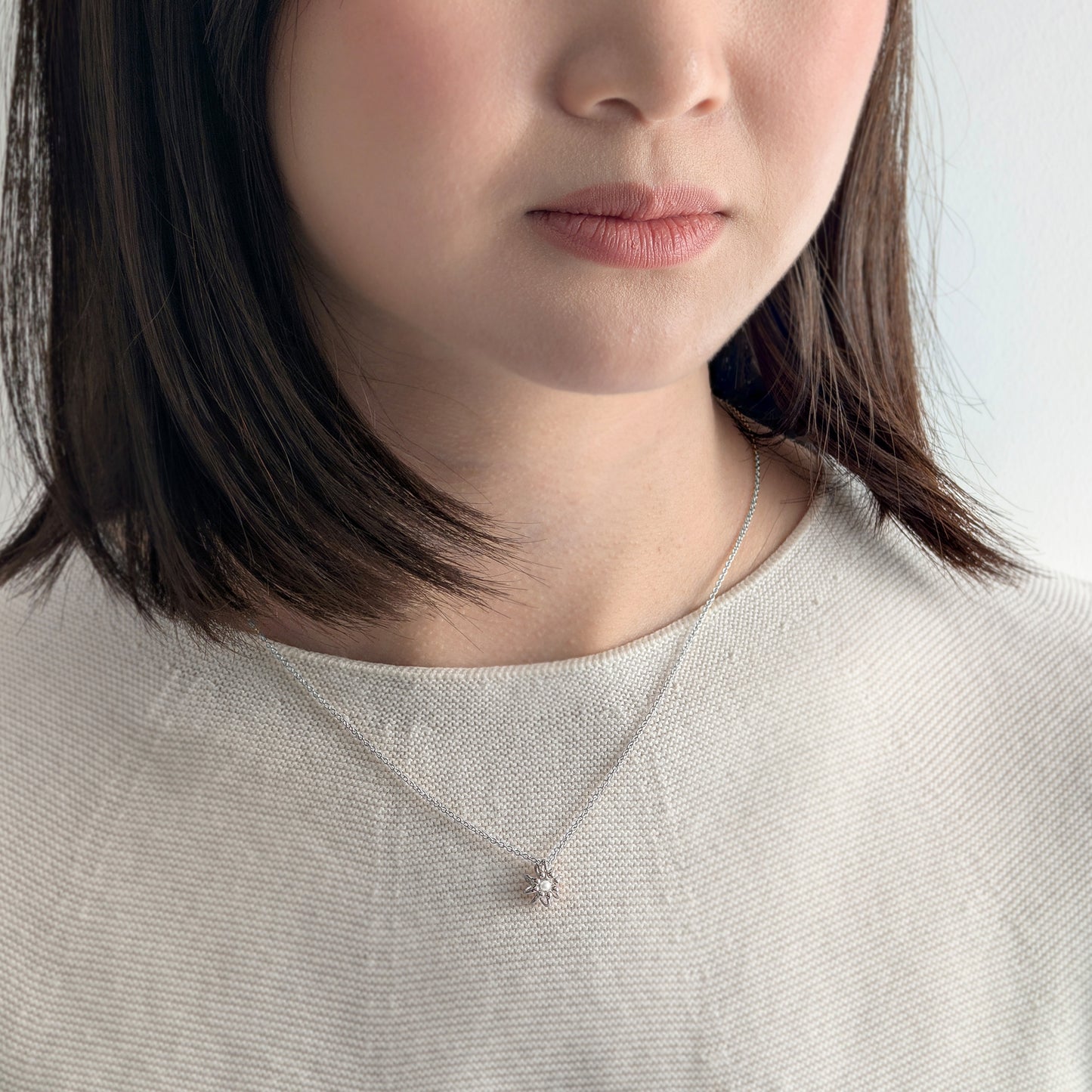 Silver Pearl Fine Cell Necklace