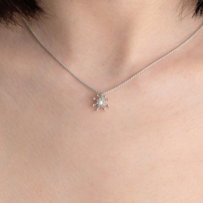 Silver Pearl Layered Cell Necklace