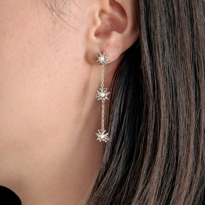 Silver Pearl Trickle Cell Earrings