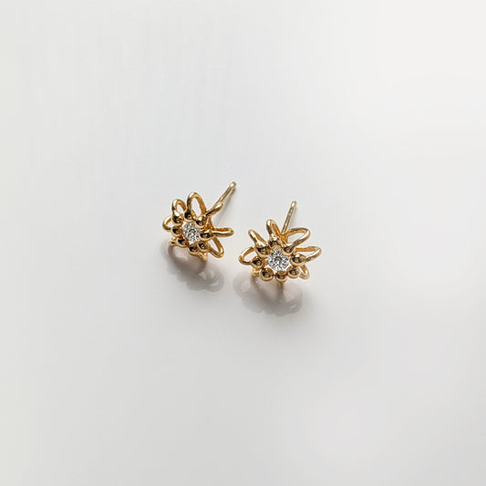 Siaw Jewellery Gold Lab-Grown Diamond Stud Cell Earrings
