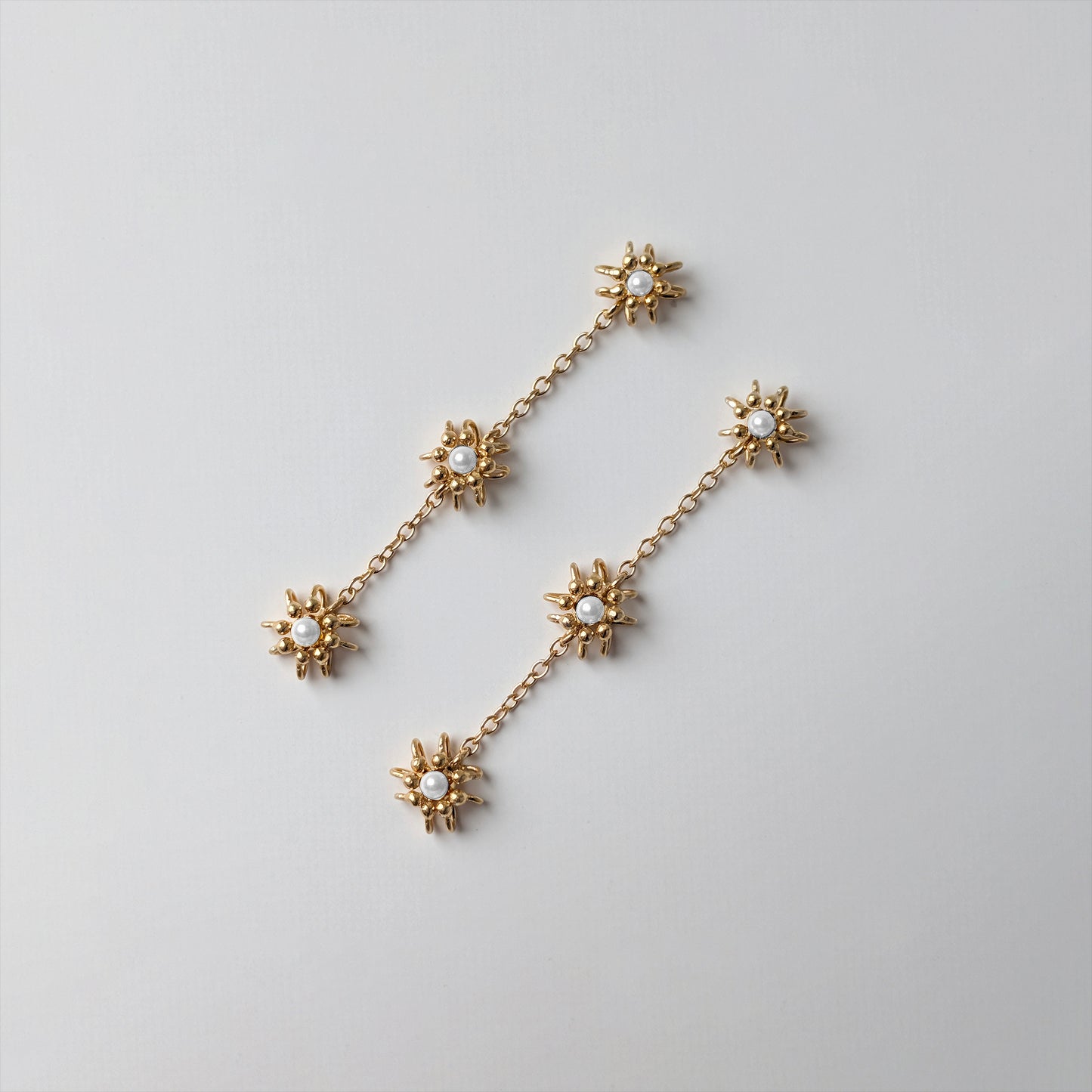 Siaw Jewellery Gold Freshwater Pearl Trickle Cell Earrings