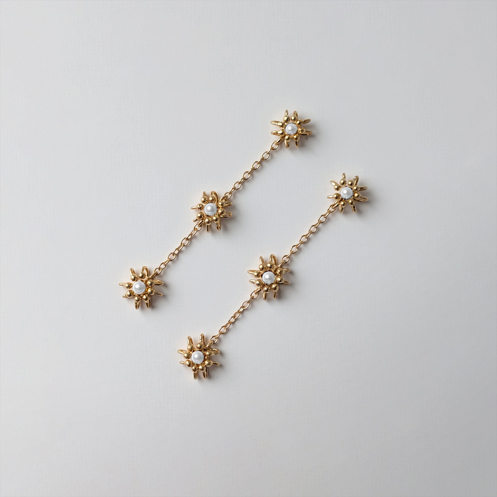 Siaw Jewellery Gold Freshwater Pearl Trickle Cell Earrings