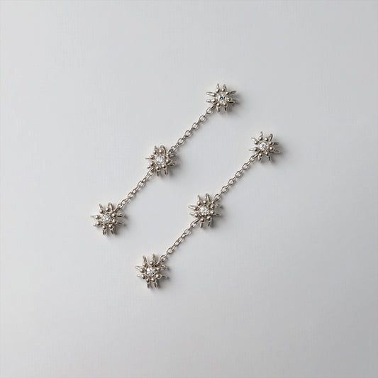 Siaw Jewellery Silver Lab-Grown Diamond Trickle Cell Earrings